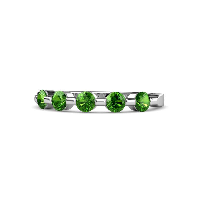 Keva 3.40 mm Green Garnet 5 Stone Wedding Band 