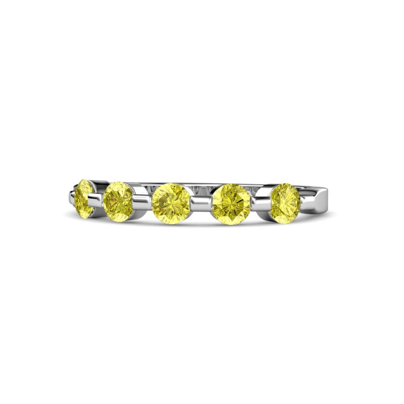 Keva 3.40 mm Yellow Diamond 5 Stone Wedding Band 