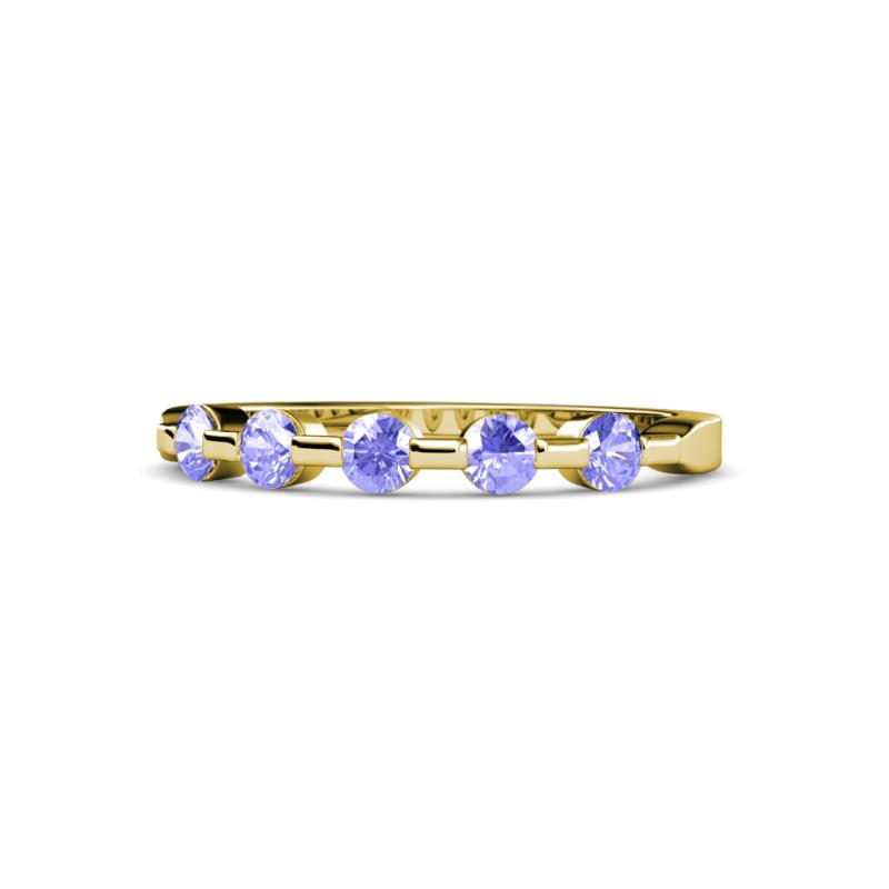 Keva 3.00 mm Tanzanite 5 Stone Wedding Band 