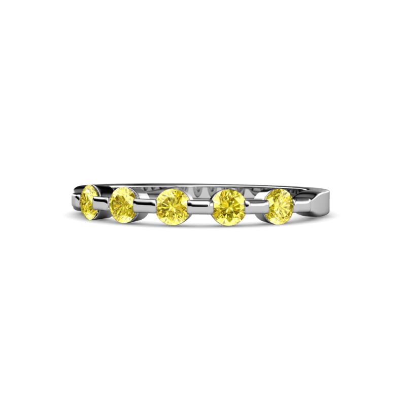 Keva 3.00 mm Yellow Sapphire 5 Stone Wedding Band 