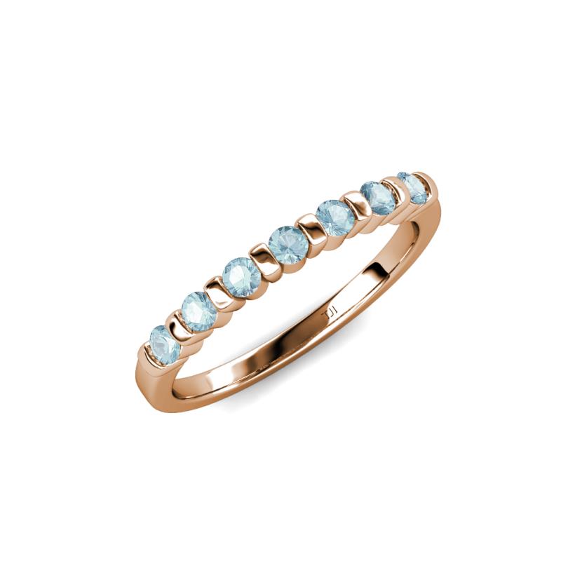 Macie 2.00 mm Aquamarine 7 Stone Wedding Band 