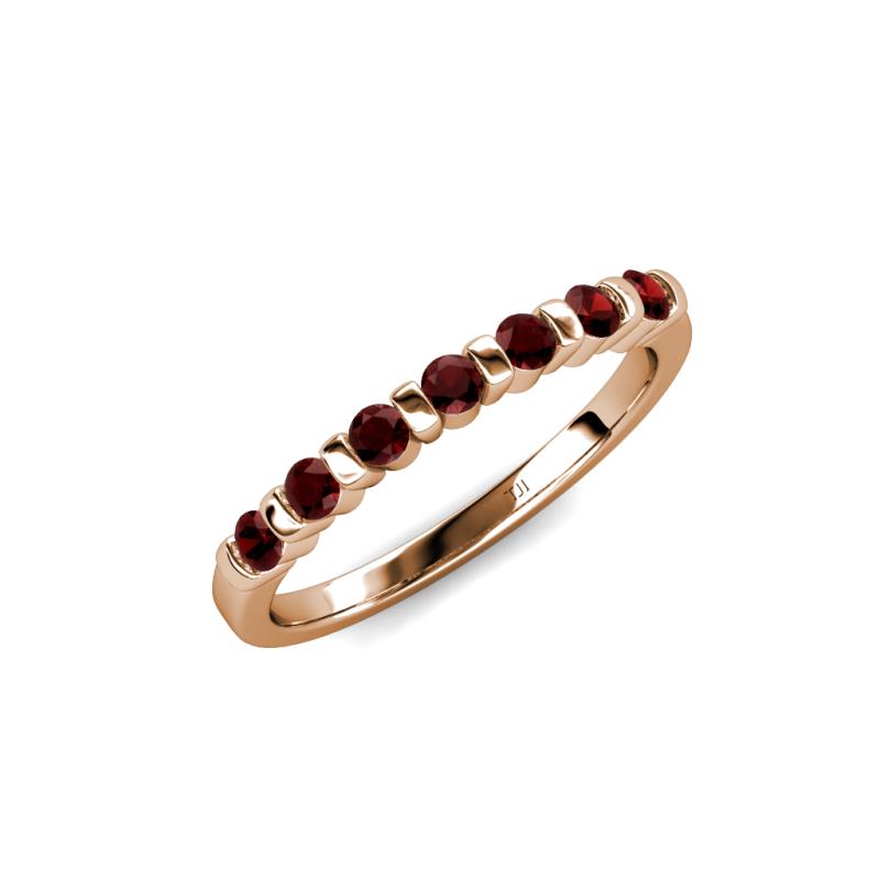 Macie 2.00 mm Red Garnet 7 Stone Wedding Band 