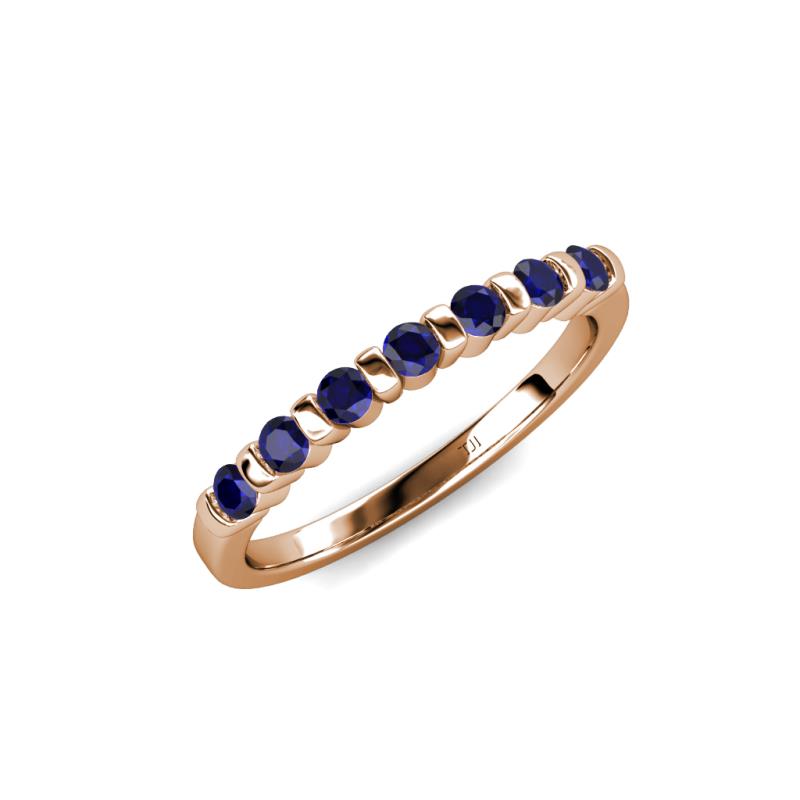 Macie 2.00 mm Blue Sapphire 7 Stone Wedding Band 