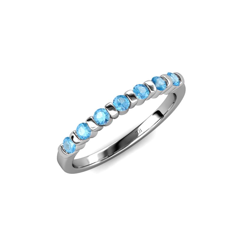 Macie 2.00 mm Blue Topaz 7 Stone Wedding Band 