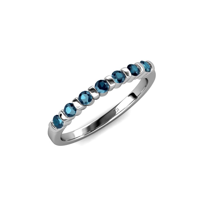 Macie 2.00 mm Blue Diamond 7 Stone Wedding Band 