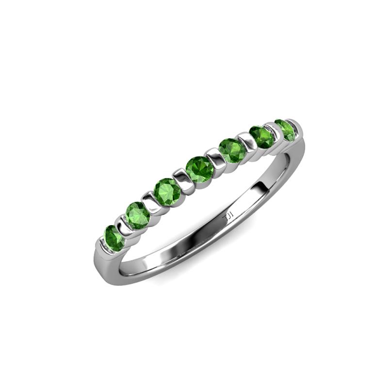 Macie 2.00 mm Green Garnet 7 Stone Wedding Band 