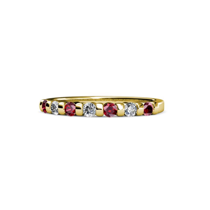 Macie 2.00 mm Ruby and Diamond 7 Stone Wedding Band 