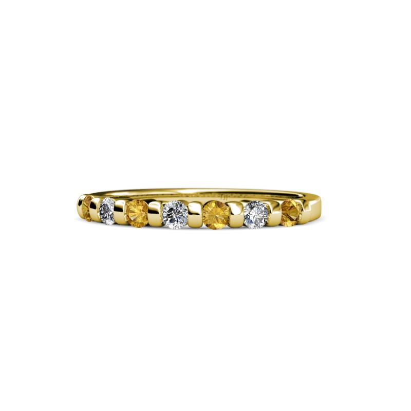 Macie 2.00 mm Citrine and Diamond 7 Stone Wedding Band 