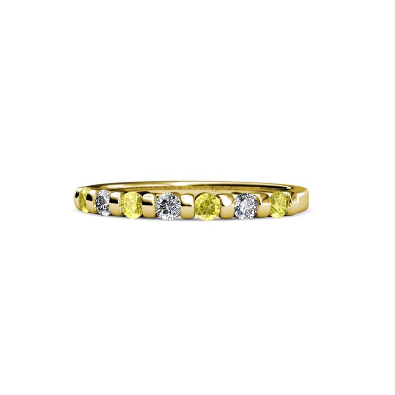 Macie 2.00 mm Yellow and White Diamond 7 Stone Wedding Band 