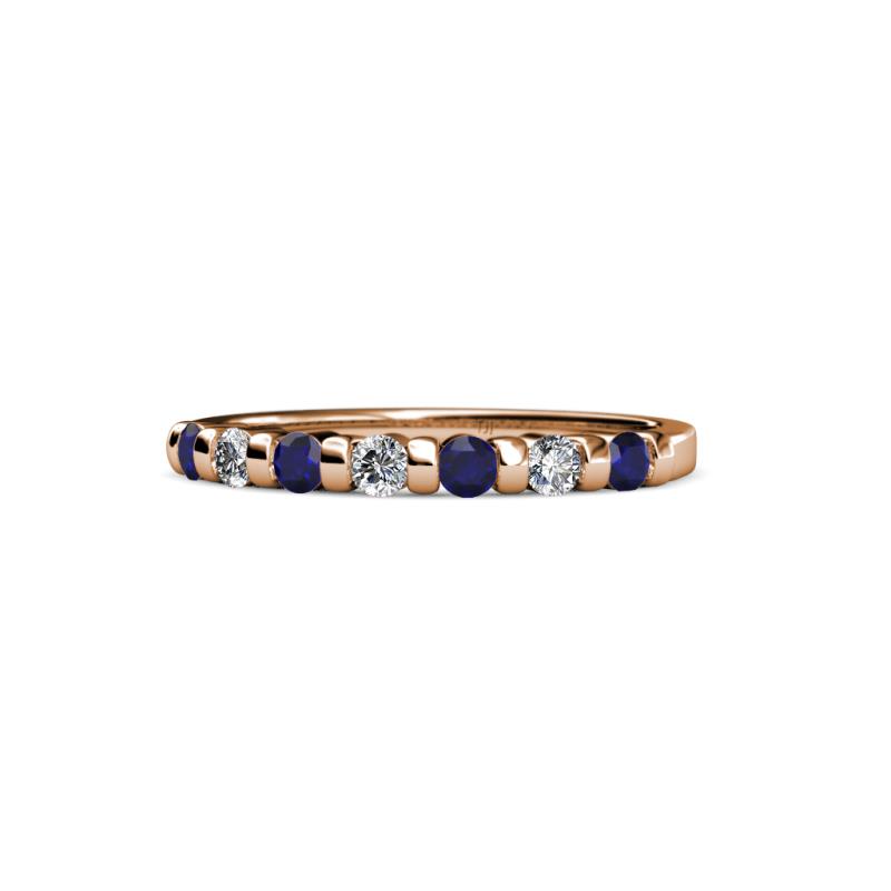 Macie 2.00 mm Blue Sapphire and Diamond 7 Stone Wedding Band 