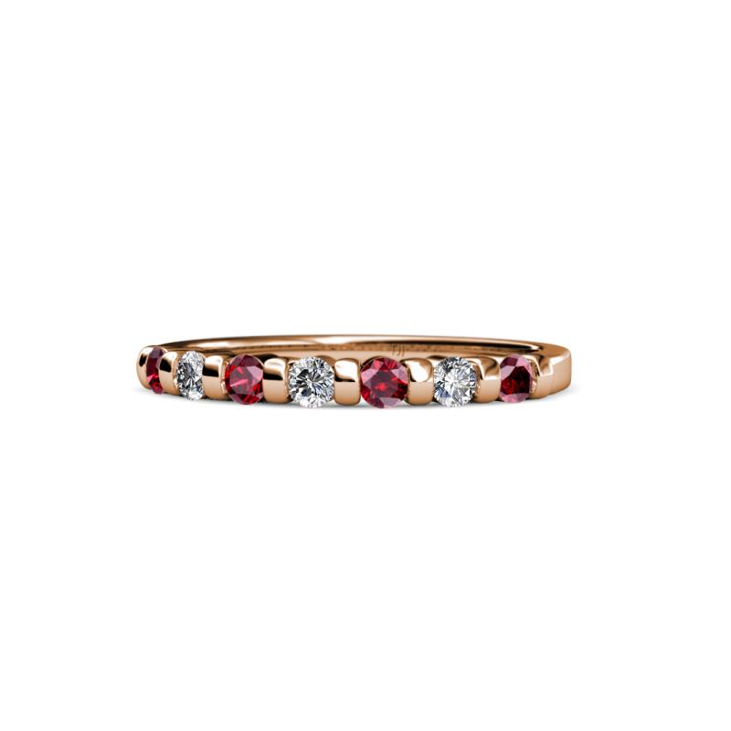 Macie 2.00 mm Ruby and Diamond 7 Stone Wedding Band 