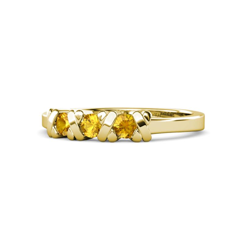 Fiona Citrine XOXO Three Stone Engagement Ring 