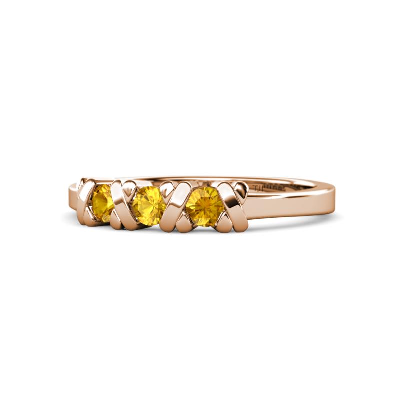 Fiona Citrine XOXO Three Stone Engagement Ring 