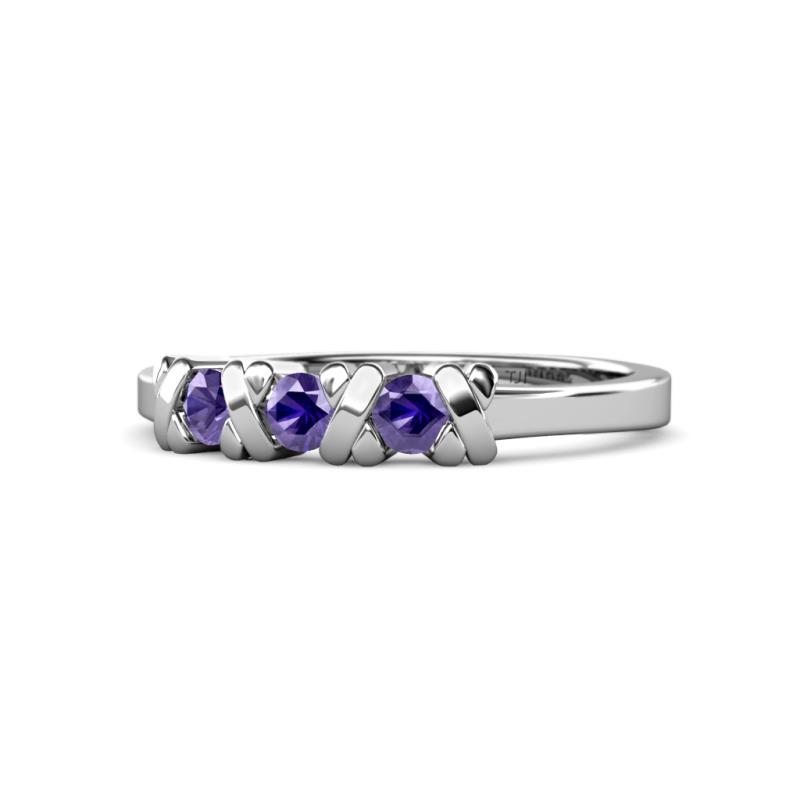 Fiona Iolite XOXO Three Stone Engagement Ring 