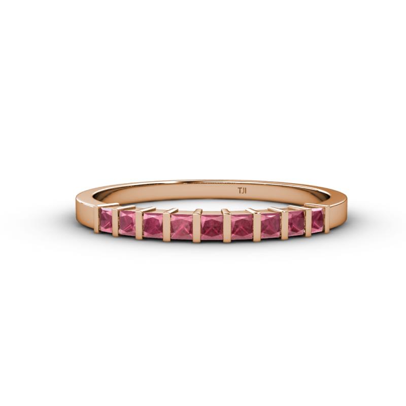 Neria 2.50 mm Rhodolite Garnet 9 Stone Wedding Band 