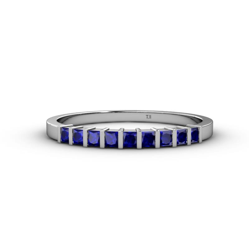 Neria 2.50 mm Blue Sapphire 9 Stone Wedding Band 