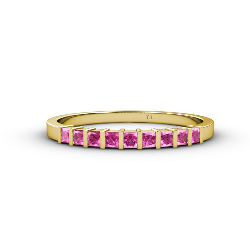 Neria 2.50 mm Pink Sapphire 9 Stone Wedding Band 