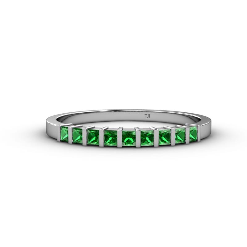 Neria 2.50 mm Green Garnet 9 Stone Wedding Band 