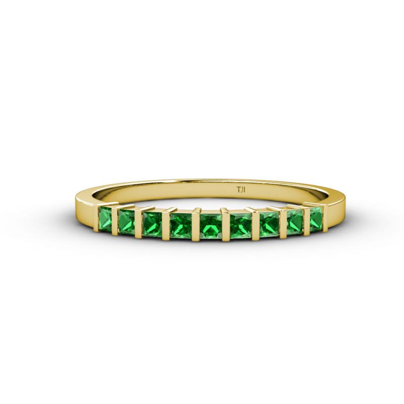 Neria 2.50 mm Green Garnet 9 Stone Wedding Band 