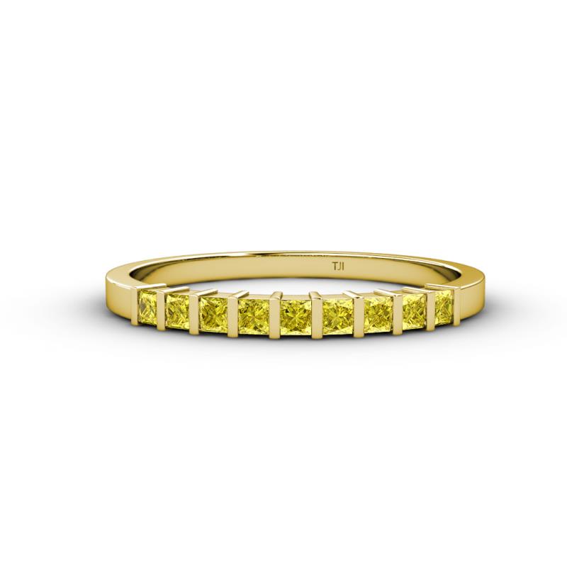 Neria 2.50 mm Yellow Sapphire 9 Stone Wedding Band 