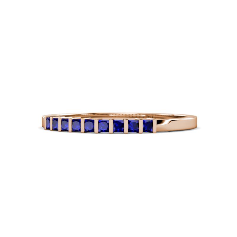 Neria 2.00 mm Blue Sapphire 9 Stone Wedding Band 