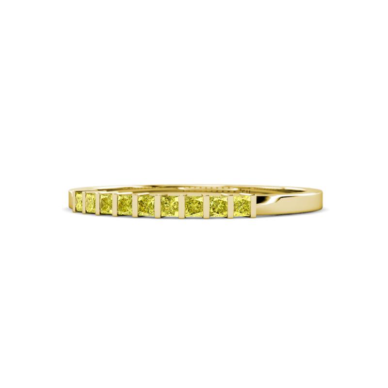 Neria 2.00 mm Yellow Diamond 9 Stone Wedding Band 