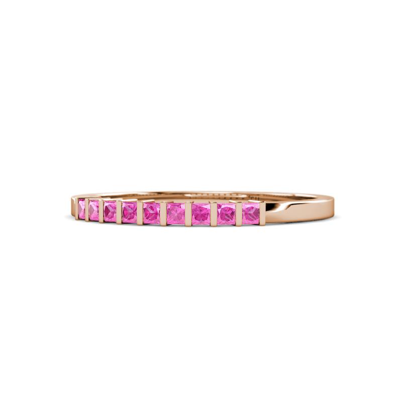 Neria 2.00 mm Pink Sapphire 9 Stone Wedding Band 