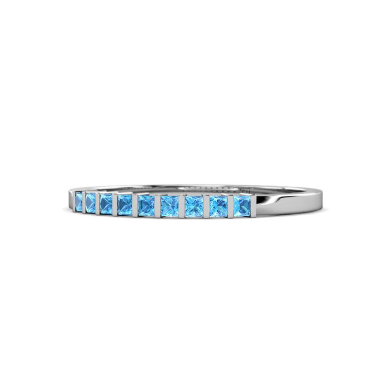 Neria 2.00 mm Blue Topaz 9 Stone Wedding Band 