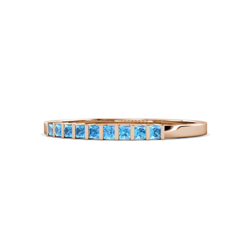 Neria 2.00 mm Blue Topaz 9 Stone Wedding Band 