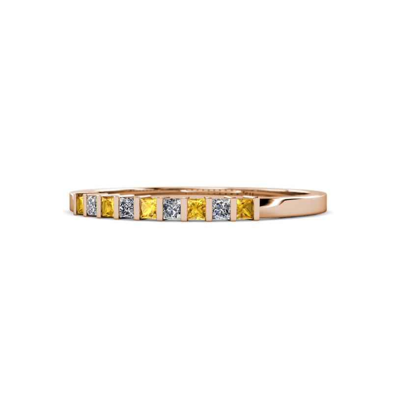 Neria 2.00 mm Citrine and Diamond 9 Stone Wedding Band 