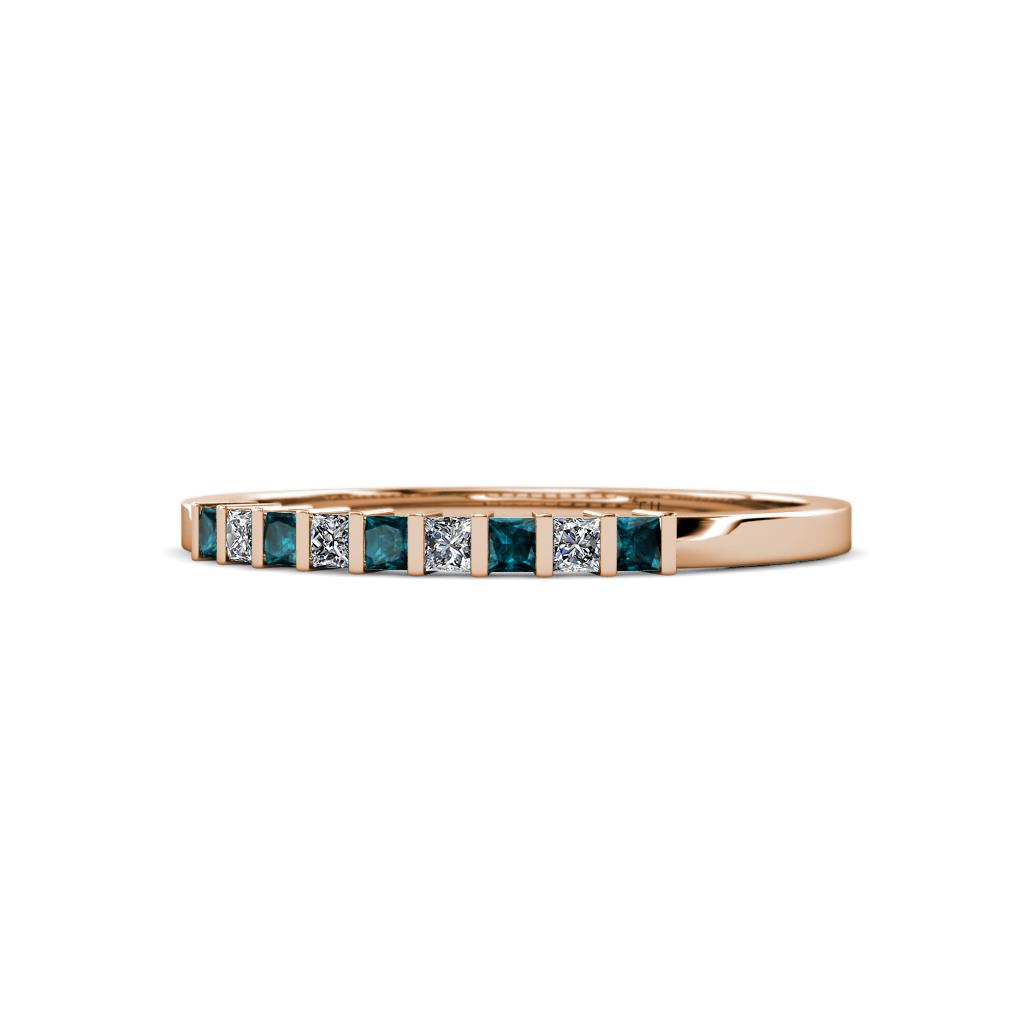 Neria 2.00 mm London Blue Topaz and Diamond 9 Stone Wedding Band 