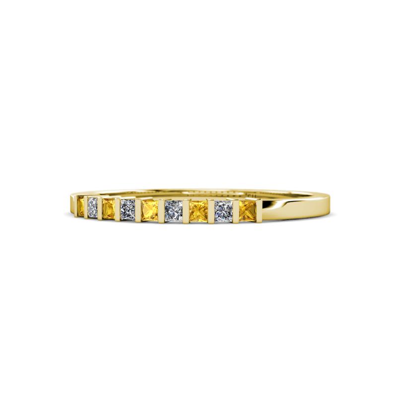 Neria 2.00 mm Citrine and Diamond 9 Stone Wedding Band 