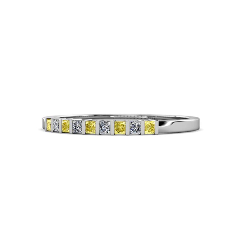 Neria 2.00 mm Yellow Sapphire and Diamond 9 Stone Wedding Band 