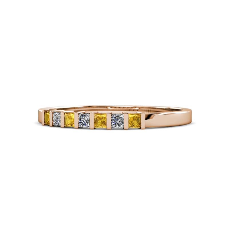 Abila 2.50 mm Citrine and Diamond 7 Stone Wedding Band 