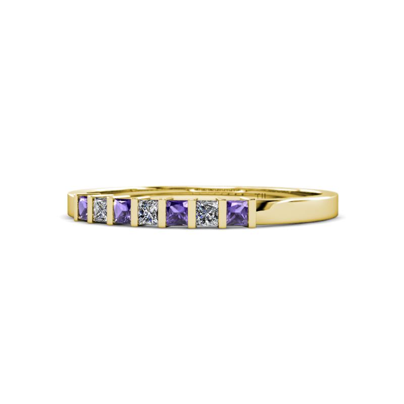 Abila 2.50 mm Iolite and Diamond 7 Stone Wedding Band 