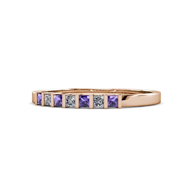 Abila 2.50 mm Iolite and Diamond 7 Stone Wedding Band 