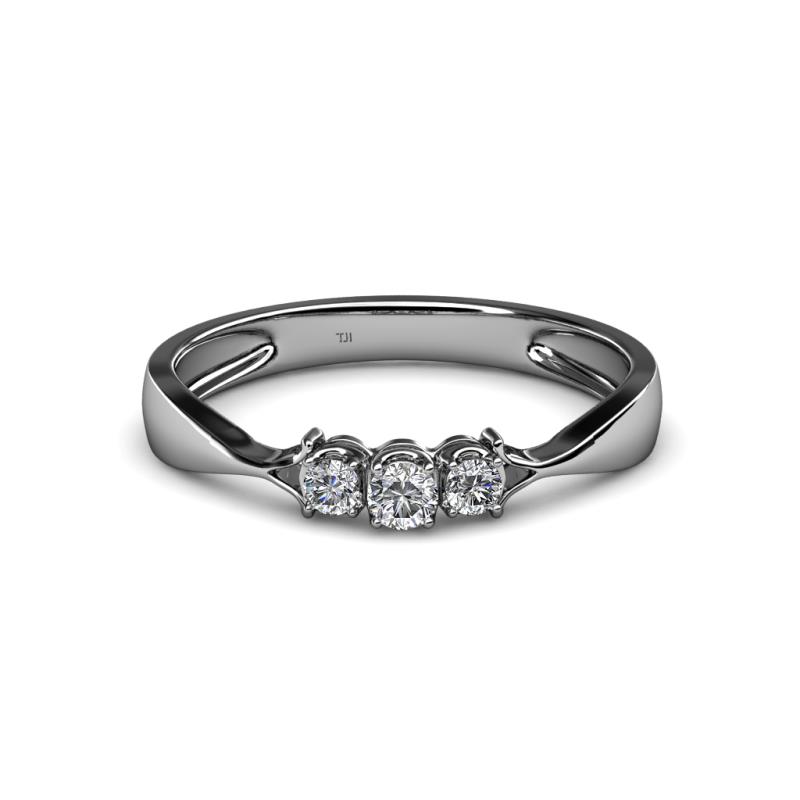 Rylai 0.17 ctw Natural Diamond (2.70 mm) Women Three Stone Engagaement Ring  