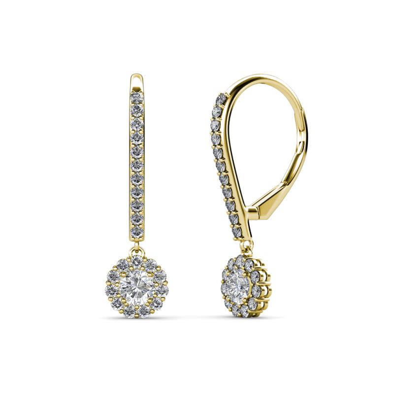 Ava Diamond Halo Dangling Earrings 