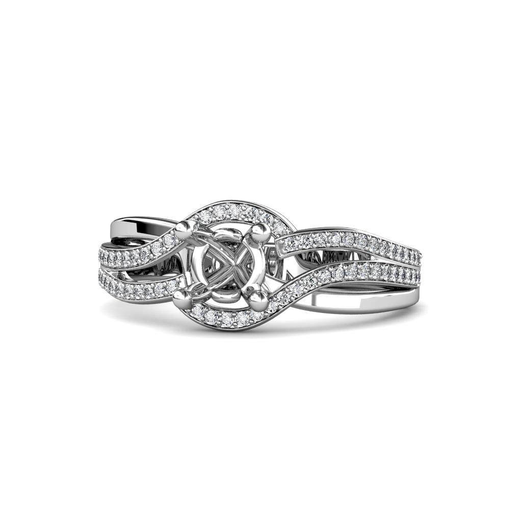 Aimee Signature Semi Mount Bypass Halo Engagement Ring 
