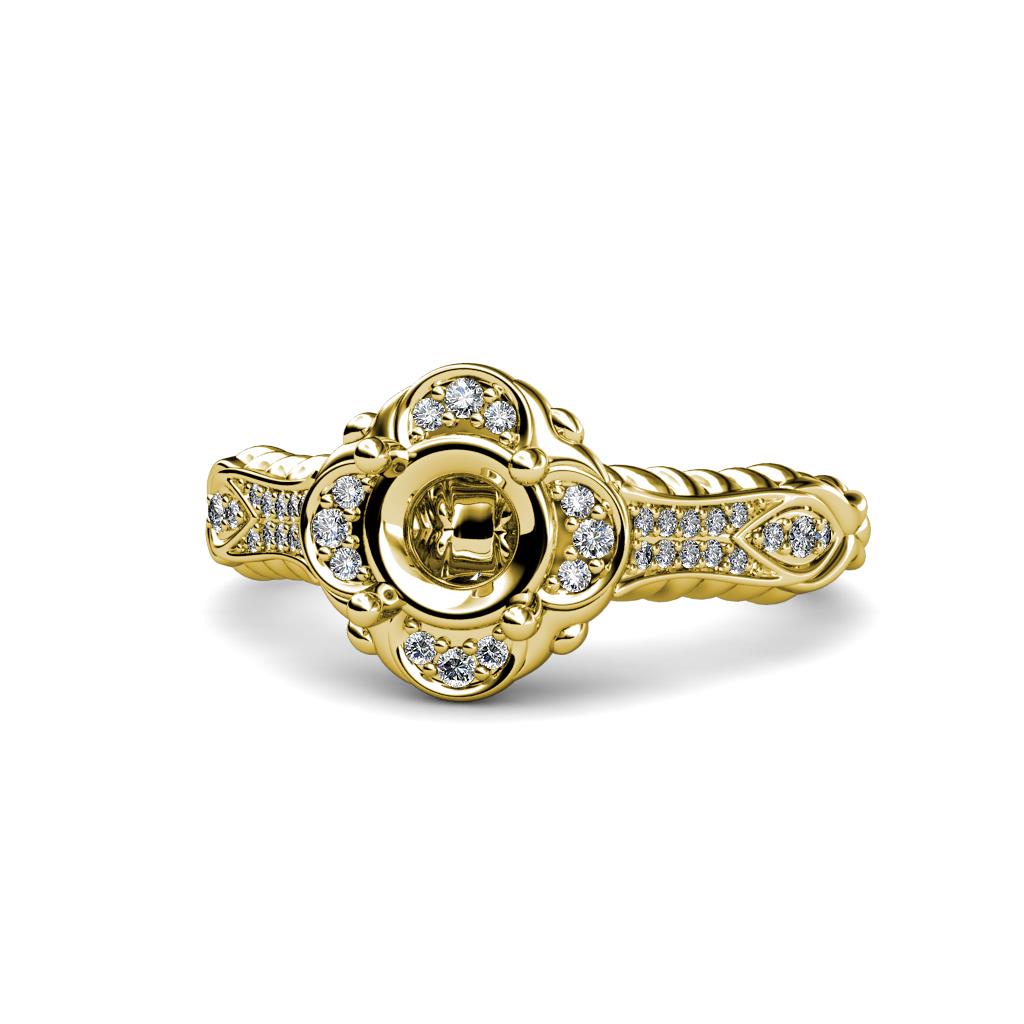 Maura Signature Semi Mount Floral Halo Engagement Ring 