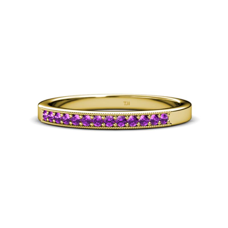 Janice 1.70 mm Amethyst 13 Stone Wedding Band 