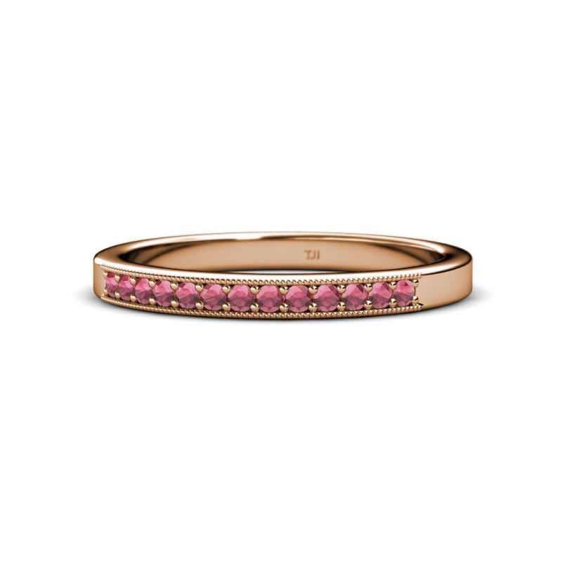 Janice 1.70 mm Rhodolite Garnet 13 Stone Wedding Band 