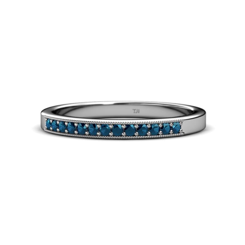Janice 1.70 mm Blue Diamond 13 Stone Wedding Band 