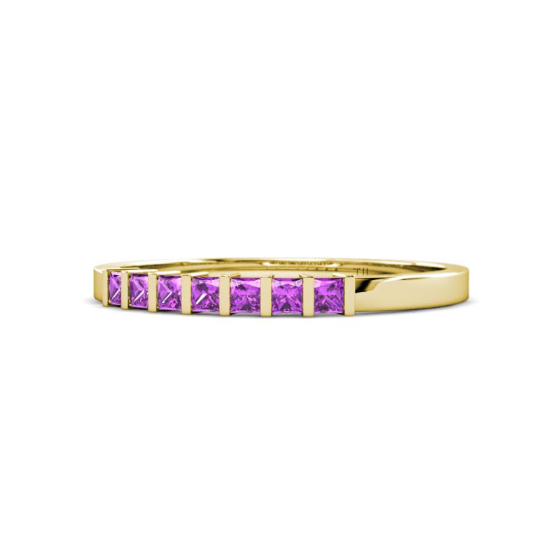 Abila 0.63 ctw (2.50 mm) Princess Cut Amethyst 7 Stone Wedding Band 