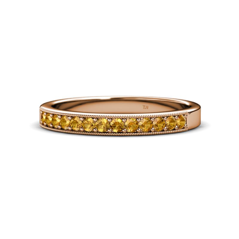 Janice 2.00 mm Round Citrine 13 Stone Wedding Band 