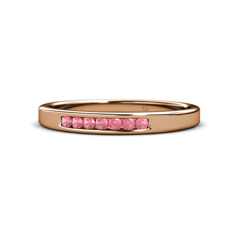 Kathiryn 2.00 mm Pink Tourmaline 7 Stone Wedding Band 