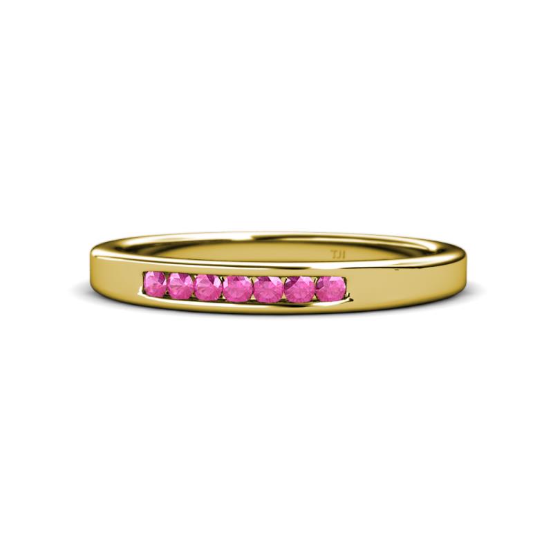 Kathiryn 2.00 mm Pink Sapphire 7 Stone Wedding Band 