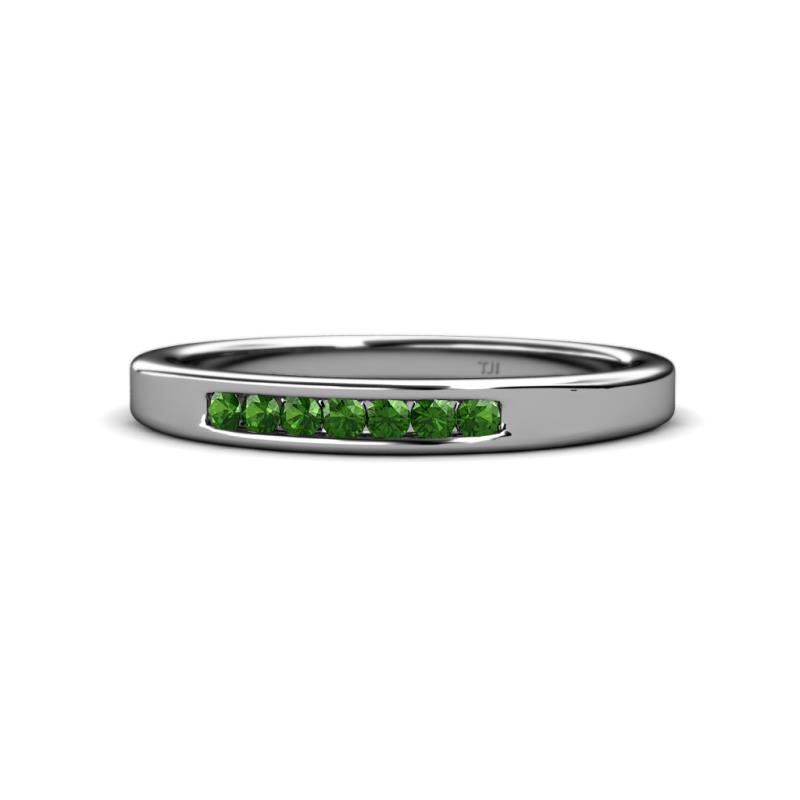 Kathiryn 2.00 mm Green Garnet 7 Stone Wedding Band 