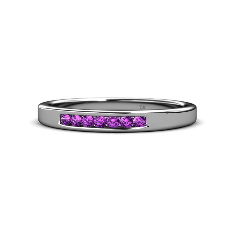 Kathiryn 2.00 mm Amethyst 7 Stone Wedding Band 