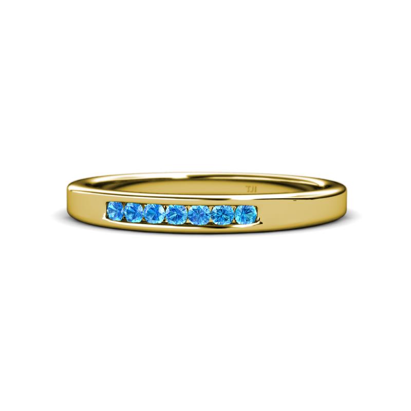 Kathiryn 2.00 mm Blue Topaz 7 Stone Wedding Band 